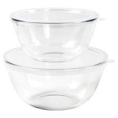 발룬피니 내열오븐유리 믹싱볼 2p + 뚜껑 2p 세트, 1세트