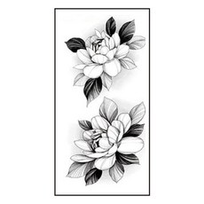 gelluna 黑色花朵身體重點裝飾自助紋身刺青貼紙, 1個, T-42