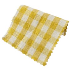 咻咻屋 寬幅色織混色水洗格紋布料 抱枕窗簾製作家飾布, 深黃色, 1個