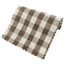 Chouchou Room 寬幅色織混色水洗格紋布 抱枕窗簾DIY家飾布料, 棕色, 1個