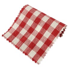 슈슈룸 대폭 선염 멜란지 워싱 체크 쿠션 커튼 만들기 홈패션 원단, 레드, 1개