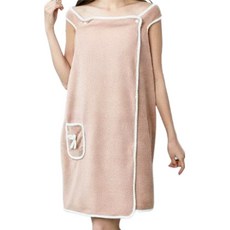 Librica 女性沐浴裹身浴袍, 卡其色, 1個