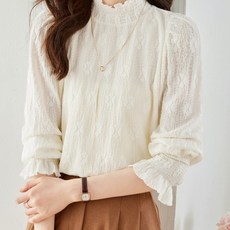 Chichills 獨特半高領褶皺上衣 00437