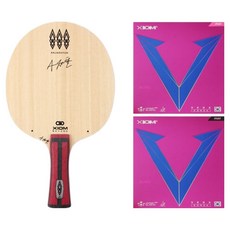 XIOM TMX 外層FL球拍 + VEGA桌球拍膠皮套組 粉紅色 + 黑色, 1套, 單一商品