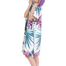 타포니 비치 후드 판초 타월 90 x 110 cm, 퍼플리프, 1개