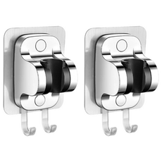 神崎家居 無痕貼蓮蓬頭支架 Set 2件組, 銀色