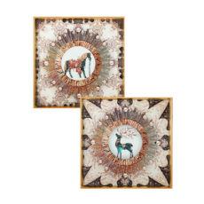 命運好好玩 湯鎮瑋 祿馬交馳晶鑽畫豪華2件組 附手套 1雙 + 無痕掛勾 3個 + 水泥釘 3個 8109586, 棕色