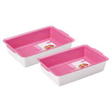 大經典 瀝水籃 雙層 Set, 顏色隨機, 2個, 38.5 x 26 x 9.2cm