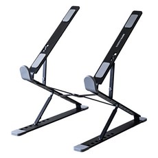 로티홈시스 접이식 휴대용 알루미늄 노트북 거치대 + 파우치 세트, 1세트, 블랙