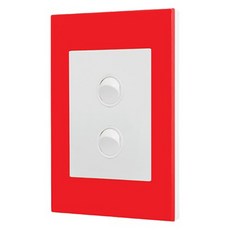 Legrand 羅格朗 Excel VIVO Simple 2開關 紅色邊框 + 白色, 1個