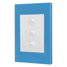 Legrand 羅格朗 Excel VIVO Simple 白色 3開開關 藍框 白色, 1個
