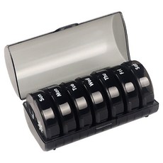 DIGIXO 휴대용 7일 알약케이스 보관 정리함 블랙, 1개