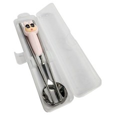 蠟筆小新不聽話立體湯匙筷子組, 1套, 兔子, 湯匙 + 筷子 + 餐具盒