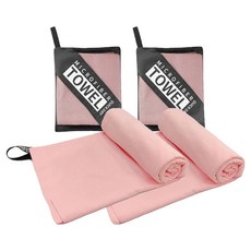 Y플러스원 超細纖維運動毛巾 40 x 100 cm, 淺粉紅色, 2個