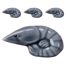 蝦子陶瓷筷架, 灰色, 4個