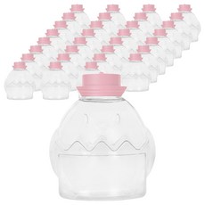 병아리 동물 디자인 페트 보틀 300ml + 해군모 이중캡 세트, 핑크, 32세트