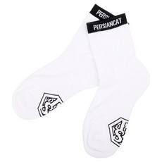 PERSIANCAT 男士六角標誌高爾夫中筒襪 PB7MSK002, 1個, 白色