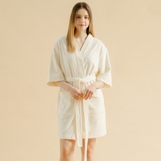 Terry毛圈莫代爾短浴袍 S M, 1個, 象牙白