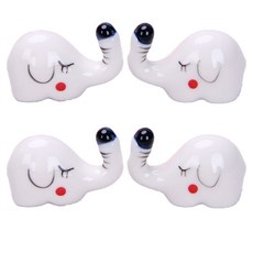 大象陶瓷筷架, 4個, 海軍藍