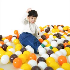 개과천선 블루밍 해바라기 볼풀공 80p + 정리망 세트, 오렌지, 레몬, 딥브라운, 화이트(볼풀공), 1세트