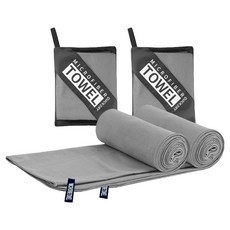 Y플러스원 超細纖維運動毛巾 40 x 100 cm, 灰色, 2個