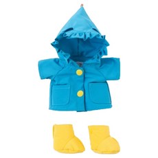 Teddy Tales 娃娃服飾 藍色雨衣 XS + 雨靴套組, 1套, 混合色