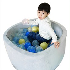 Gaekwacheonsun 盛開的水繡球氣球 80入+整理網組, 1套, 深藍色, 淺綠色, 透明藍色, 透明(球池球)