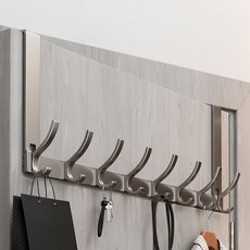 해피위더스 무타공 방문 걸이 도어 행거 28cm 16구, 그레이, 1개