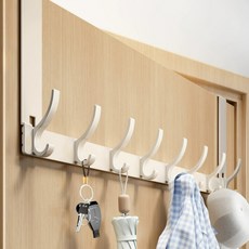 Happy Withus 免鑽孔門上掛勾 門用掛架 28公分 16勾, 1個, 象牙白