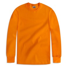 M.N.C 扎實20支紗透氣圓領長袖T恤 MDLT759UN, 橘色