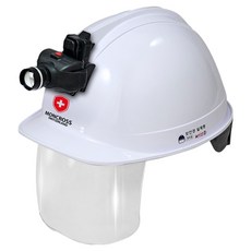 MONCROSS SWITZERLAND 高級標準型透明防護面罩安全帽 + 頭燈套組, 1套, 白色