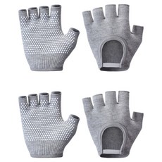 Khohimo 防滑皮拉提斯瑜珈手套 雙手穿戴組 5W0128, 2套, 灰色