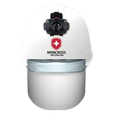 MONCROSS SWITZERLAND 高級透明窗透明防護面罩安全帽 + 探照燈套組, 1套