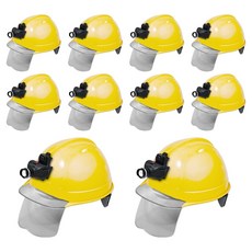 DONGMYUNG 高級款透明視窗護目鏡安全帽 含頭燈 KH005 鵝黃色, 10套