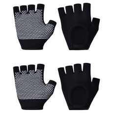 Khohimo 防滑皮拉提斯瑜珈手套 雙手穿戴組 5W0128, 2套, 黑色