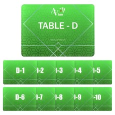 AAHM 橫式座位卡, 桌D(綠色), 1個
