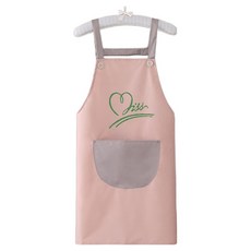 Keriko 女性拼色吊帶式圍裙, 粉紅色 + 綠色