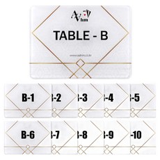 AAHM 橫式座位卡, 桌B(白色), 1個