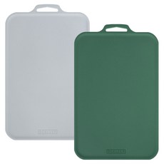 SCELLER Petit 韓國製造 抗菌不易留刀痕砧板, 1套, 灰色 + 卡斯爾頓綠