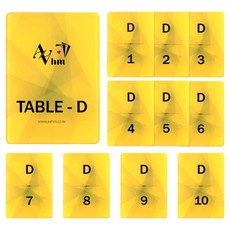 AAHM 直立式座位卡, 桌D(YELLOW), 1個