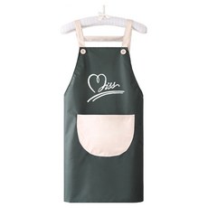 Keriko 女性拼色吊帶式圍裙, 綠色 + 白色