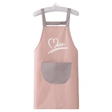 Keriko 女性拼色吊帶式圍裙, 粉紅色 + 白色