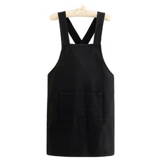 Kerico 素色美術用交叉吊帶圍裙, 黑色