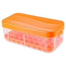 NaHome 一鍵按壓製冰盒 36格, 橘色, 1個