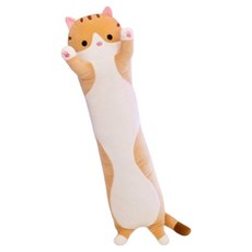 다다랜드 고양이 포근 바디필로우 대형 롱 인형, 브라운