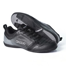 Kappa 成人足球平底鞋 KQ4FA971-BKGY 黑色 - 舒適透氣 室內運動首選, 25cm