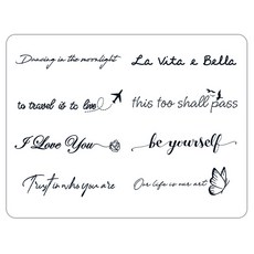 gelluna 半永久獨特重點字母紋身貼紙 T-36 8入組, 1套, 單一顏色