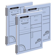 MUNID 線圈4分割8mm橫線筆記本, 靛藍色, 3個