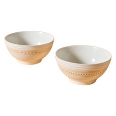 코렐코디네이츠 로즈몬트 면기 152 x 74 mm, 2개, 아이보리 + 오렌지