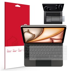 스코코 아이패드에어 13 M3 7세대 매직키보드 슬림 TPU 키스킨 한글판 터치패드 + 팜레스트 필름 세트